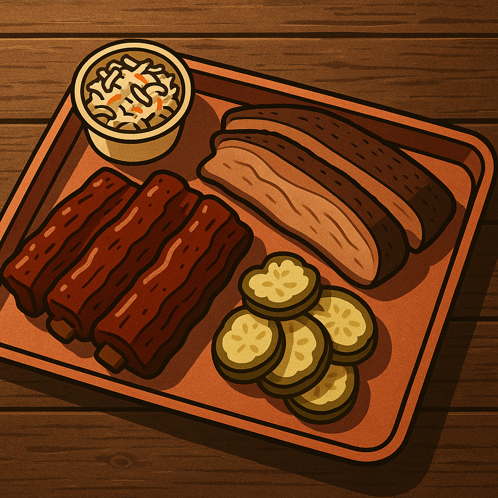 BBQ platter glamour shot